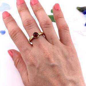 Smoky Quartz Solitaire Ring Size 7